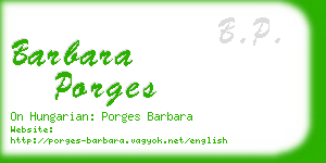 barbara porges business card